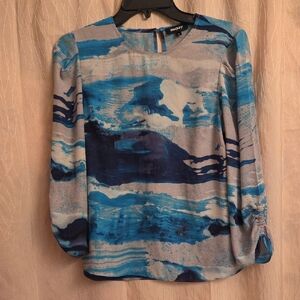 DKNY Women's‎ Oceanic Print Blouse